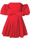 VALENTINO VALENTINO KLEID AUS MIKROFAILLE - ROT