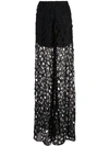 VERA WANG EMBROIDERED PALAZZO PANTS