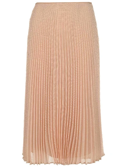 Fendi Organza Micro Mesh Skirt In Beige