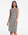 ANN TAYLOR PETITE STRIPED KNIT SHEATH DRESS SIZE 6 BLACK WOMEN'S,505548