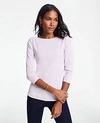 ANN TAYLOR 3/4 SLEEVE BOATNECK LUXE TEE,490037