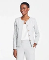 ANN TAYLOR THE PETITE CREWNECK JACKET IN GRAPH CHECK,502852