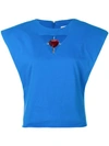 CHRISTOPHER KANE CHRISTOPHER KANE JEWEL CUT OUT TOP - BLUE