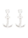 ALESSANDRA RICH ALESSANDRA RICH ANCHOR CRYSTAL-EMBELLISHED EARRINGS - 银色