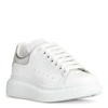 ALEXANDER MCQUEEN WHITE AND SILVER LEATHER SNEAKERS,AM14515S