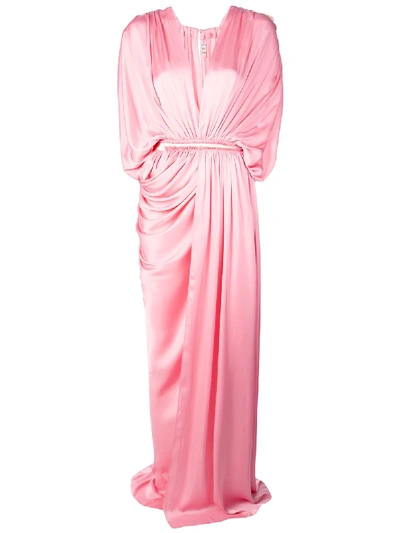 Maison Rabih Kayrouz Plunge Neck Gown In Pink