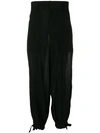 LOEWE LOEWE WIDE HIGH-RISE CREPE TROUSERS - 黑色