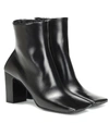 BALENCIAGA DOUBLE SQUARE LEATHER ANKLE BOOTS,P00384313