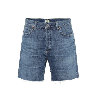 Citizens Of Humanity Marlow Distressed Denim Shorts In Blue