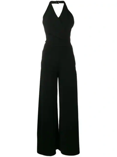Stella Mccartney 裹身绕颈式连身长裤 - 黑色 In Black