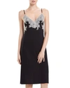 Natori Luxe Shangri-la Nightgown In Black/pink