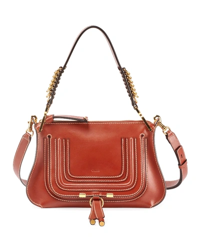 Chloé Marcie Medium Leather Cross-body Bag In Brown