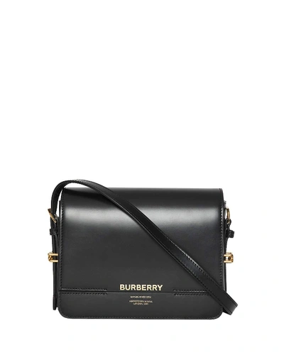 Burberry Grace Small Leather Shoulder Bag In Black