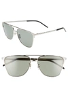 SAINT LAURENT 59MM AVIATOR SUNGLASSES - SILVER,SL 280001M