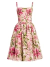 DOLCE & GABBANA Lily Print Organza Dress