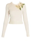 DOLCE & GABBANA Long Sleeve Embroidered Floral Knit Pullover