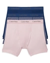 Calvin Klein Cotton Stretch Boxer Briefs, Pack Of 3 In Pink/blue Stripe/blue