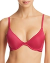 On Gossamer 'beautifully Basic' Lace Trim Underwire Plunge Bra In Radiant Orchid