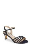 Nina Nelena Womens Leather Ankle Strap Evening Sandals In Navy Fabric