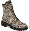 Giuseppe Zanotti Python-embossed Leather Combat Boots In Natural Snakeprint