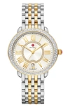Michele Sidney Classic Diamond Watch Head & Interchangeable Bracelet, 33mm In Silver/ White Sunray/ Gold