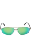 Balenciaga Aviator-style Silver-tone And Acetate Mirrored Sunglasses In Silver/green Mirror