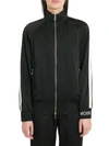 Moncler Viscose Blend Track Jacket In Black