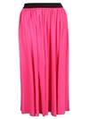 Msgm Pleated Neon Wool Skirt In Pink