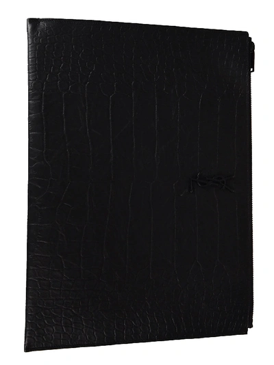 Saint Laurent Monogram Pouch In Black