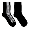 BURBERRY BURBERRY 黑色徽标条纹中筒袜