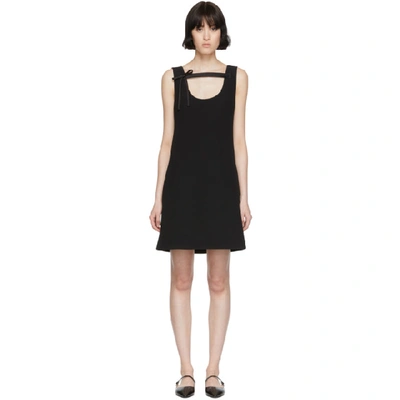 Prada Sleeveless Mini Dress With Chest Strap In Black