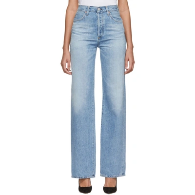 Citizens Of Humanity Annina High-rise Wide-leg Organic Jeans In Blue