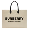 BURBERRY BURBERRY OFF-WHITE LOGO TOTE