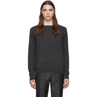 Burberry Embroidered Archive Logo Cashmere Jumper In Grey