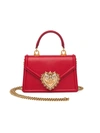 Dolce & Gabbana Devotion Leather Top Handle Bag In Red