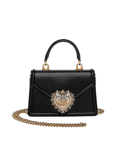 Dolce & Gabbana Women's Devotion Leather Top Handle Bag In Black