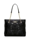 FERRAGAMO Large Gancini Quilted Leather Tote