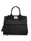 FERRAGAMO Medium Studio Leather Top Handle Bag