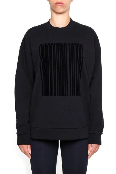 Alexander Wang Oversized Barcode Sweatshirt In Black