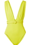 NICHOLAS BELTED RUCHED SWIMSUIT