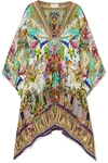 CAMILLA EMBELLISHED PRINTED SILK CREPE DE CHINE KAFTAN