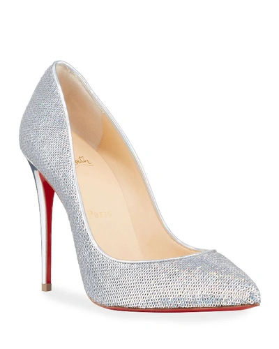 Christian Louboutin Pigalle Follies Sequined Red Sole Pumps