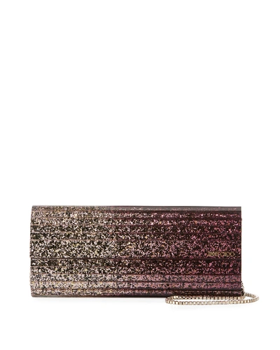 Jimmy Choo Sweetie Degrade Glittered Clutch Bag In Pink