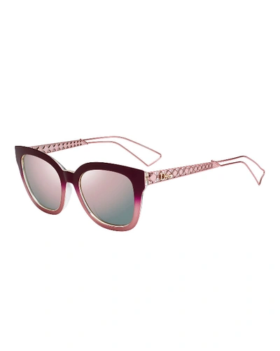 Dior Ama Caged Monochromatic Sunglasses In Gray/pink