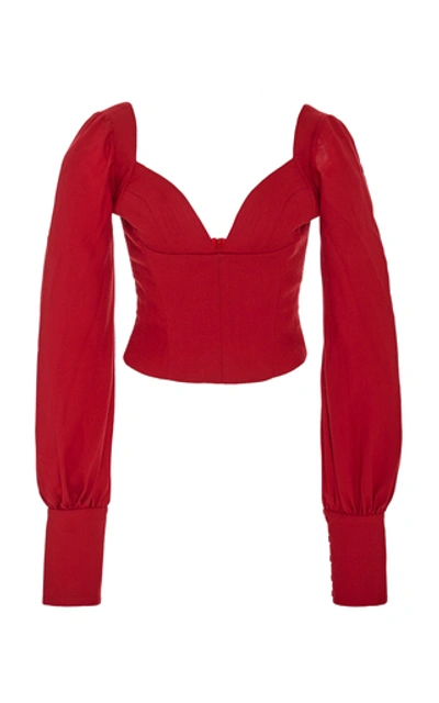 Andres Otalora Cecil Wool Fitted Top In Red