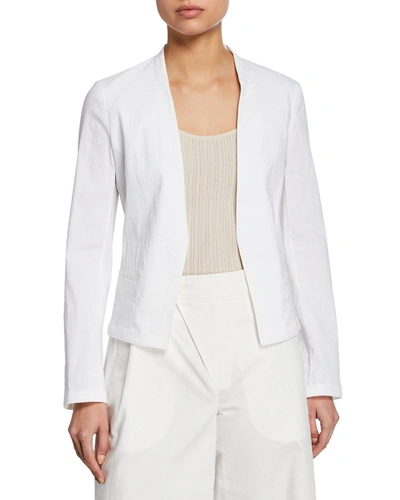 Theory Eco Crunch Wash Open-front Clean Blazer In White