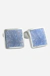 David Donahue Sterling Silver Cuff Links In Silver / Blue