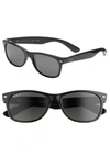 RAY BAN 'NEW WAYFARER' 55MM POLARIZED SUNGLASSES - BLACK/ GREEN P,RB213255-PM