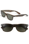 RAY BAN 'NEW WAYFARER' 55MM SUNGLASSES - TORTOISE/ GREEN,RB213255-XM