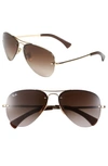 Ray Ban Highstreet 59mm Semi Rimless Aviator Sunglasses - Gradient Brown In Gradient Brown